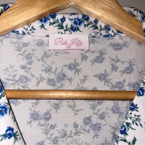 Pink Lily Floral Pajama Set Sz XS - Picture 4 of 6